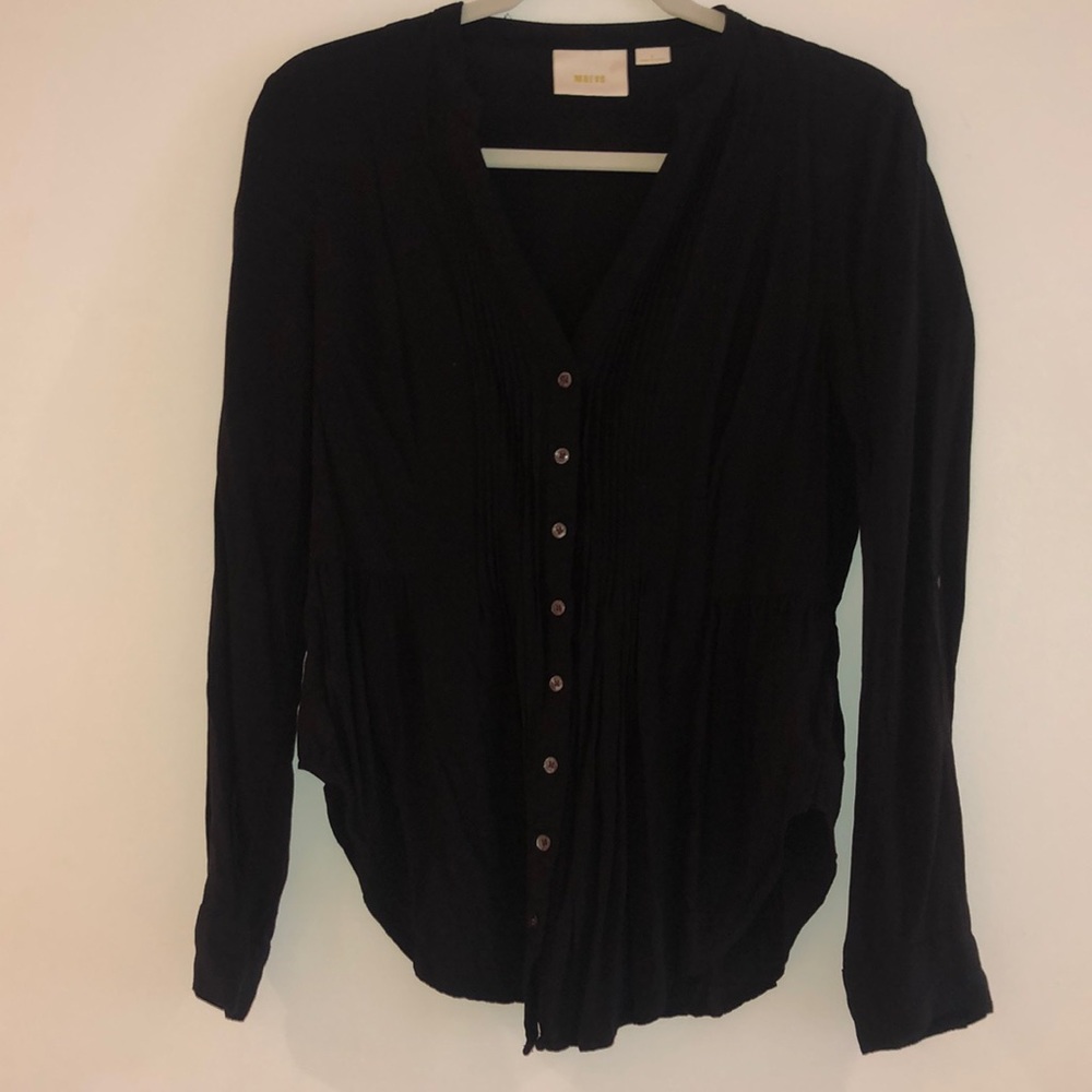 Black Anthropologie long sleeve button down Sz S